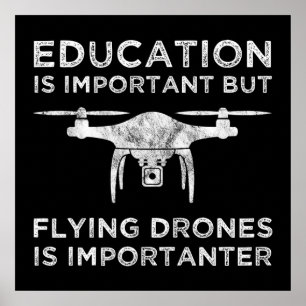 Poster Educação é importante para os drones voadores