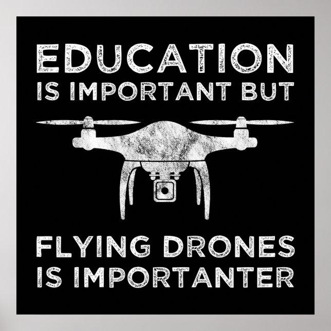 Poster Educação é importante para os drones voadores (Frente)