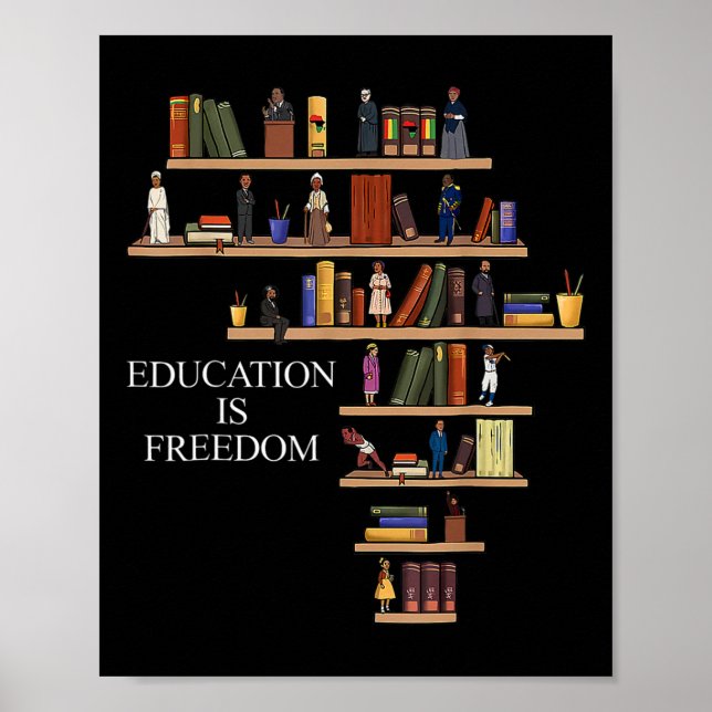 Poster Educação é leitor de livros de liberdade História  (Frente)