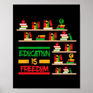 Poster Educação É Liberdade Afro-Americana História Negra