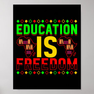 Poster Educação É Liberdade Afro-Americana História Negra