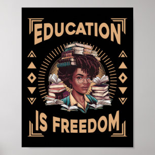 Poster Educação É Liberdade Afro-Americano História Negra