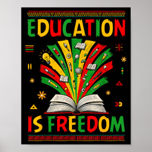 Poster Educação É Liberdade Livros Amante História Negra