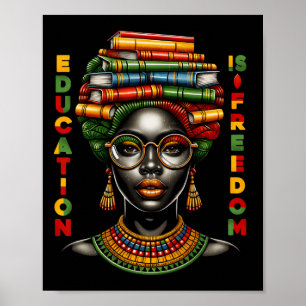 Poster Educação É Liberdade Mês da História Negra Chá Pre