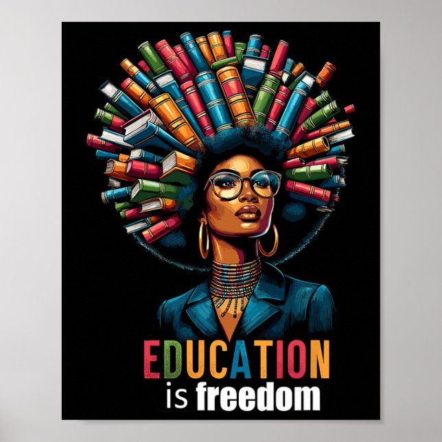 Poster Educação É Liberdade Mês da História Negra Profess (Frente)