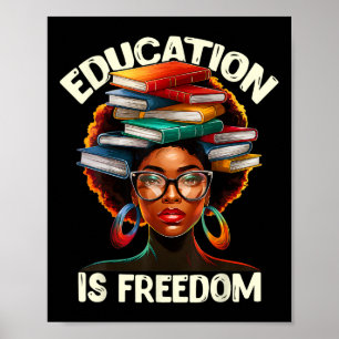 Poster Educação É Liberdade Professor Negro Livros Histór