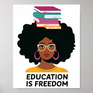 Poster Educação É Liberdade Professor Negro Livros Histór