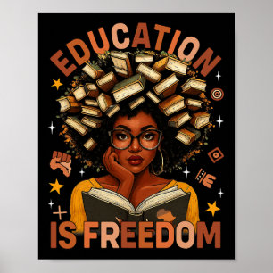 Poster Educação É Liberdade Professor Negro Livros Histór