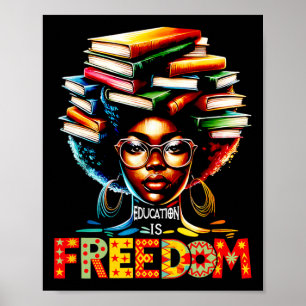 Poster Educação É Liberdade Professor Negro Livros Histór