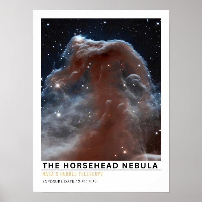 Poster Educação Espacial da Nebulosa Cabeça de Cavalo (Frente)
