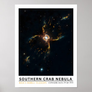 Poster Educação Espacial da Nebulosa do Caranguejo do Sul