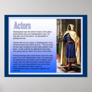 Poster Educação, História, Shakespeare, Atores