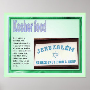 Pôster Educação, judaísmo, Comida Kosher