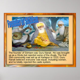 Pôster Educação, Religião, Fundador do Sikhismo, Guru Nan