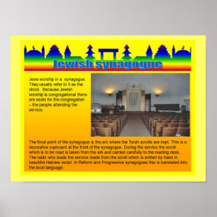 Poster Educação, Religião, sinagoga judaica
