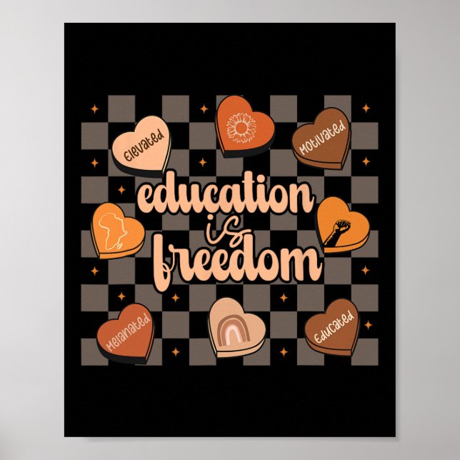Poster Educação Retro é Liberdade Professor Afro-American (Frente)