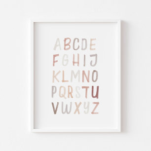 Poster educacional ABC do alfabeto neutro