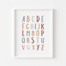 Poster educacional Boho Alphabet