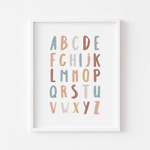 Poster educacional Boho Alphabet