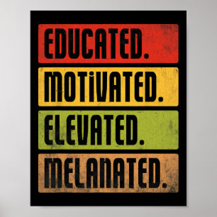 Poster Educada Motivada Elevada Melanizada Bhm Afro Preta