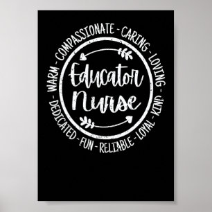 Poster Educadora Enfermeira Vida Escolar Educação Appre