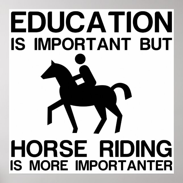 POSTER EDUCATION IMPORTANT HORSE RIDING IMPORTANTER (Frente)