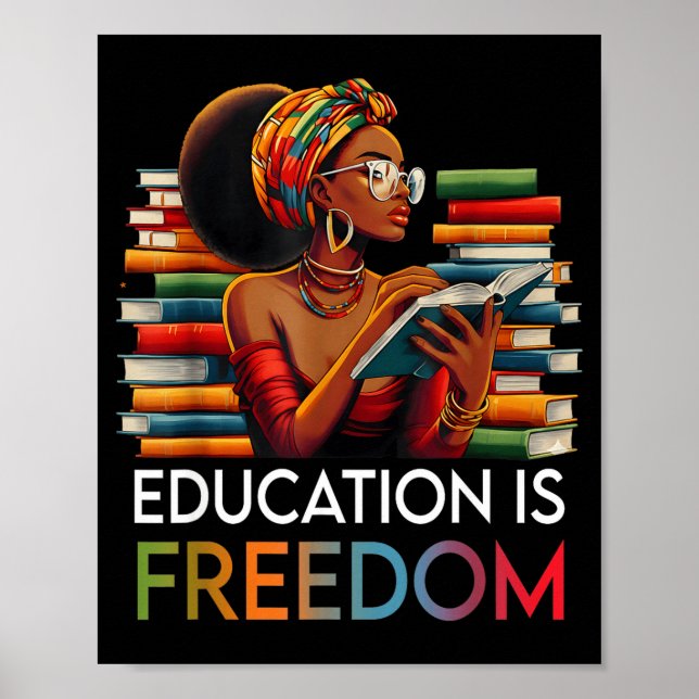 Poster Education Is Dom Black Teacher Books Black History (Frente)
