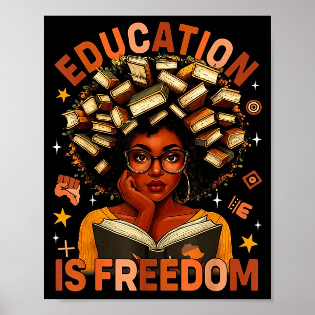 Poster Education Is Dom Black Teacher Books Black History (Frente)