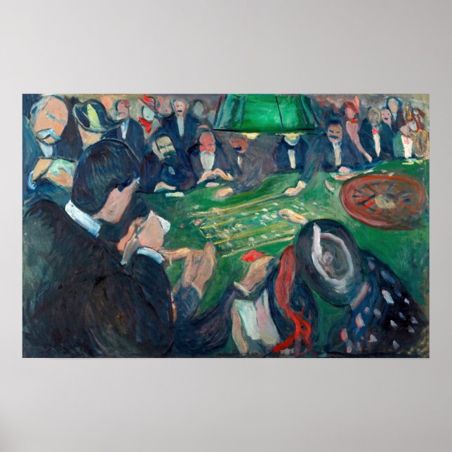 Poster Edvard Munch - A Mesa Roulette em Monte Carlo (Frente)