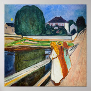 Poster Edvard Munch - As Meninas na Noite Branca da Ponte