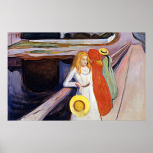 Poster Edvard Munch - As raparigas na Ponte 1901