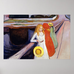 Poster Edvard Munch - As raparigas na Ponte 1901