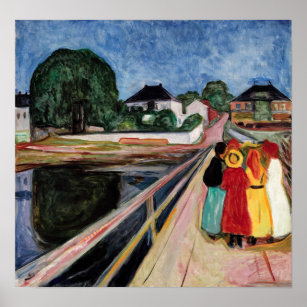 Poster Edvard Munch - As raparigas na Ponte 1902