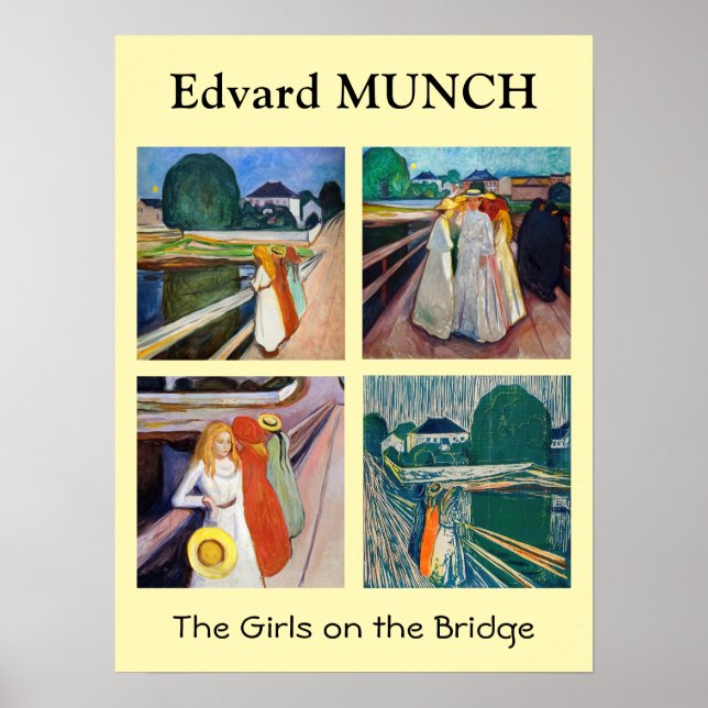 Poster Edvard Munch - As Raparigas na Seleção da Ponte (Frente)