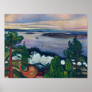 Poster Edvard Munch - Comboio fumaça