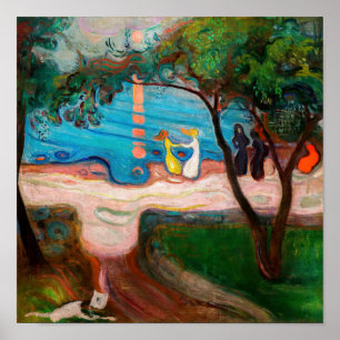 Poster Edvard Munch - dança na praia