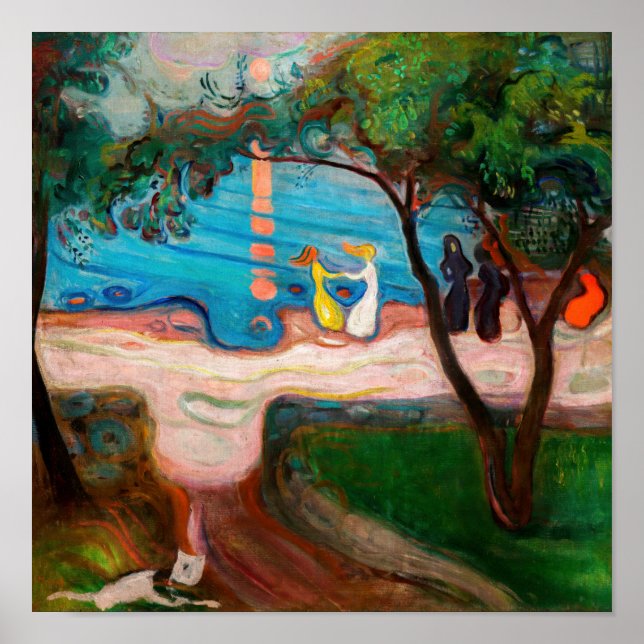 Poster Edvard Munch - Dança na Praia (Frente)