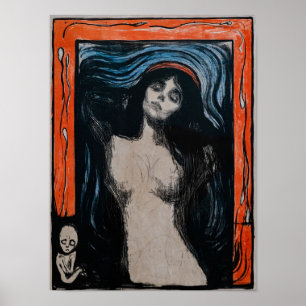 Poster Edvard Munch - Madona Litografia