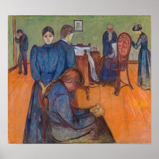 Poster Edvard Munch - Morte na enfermaria v2 (Frente)