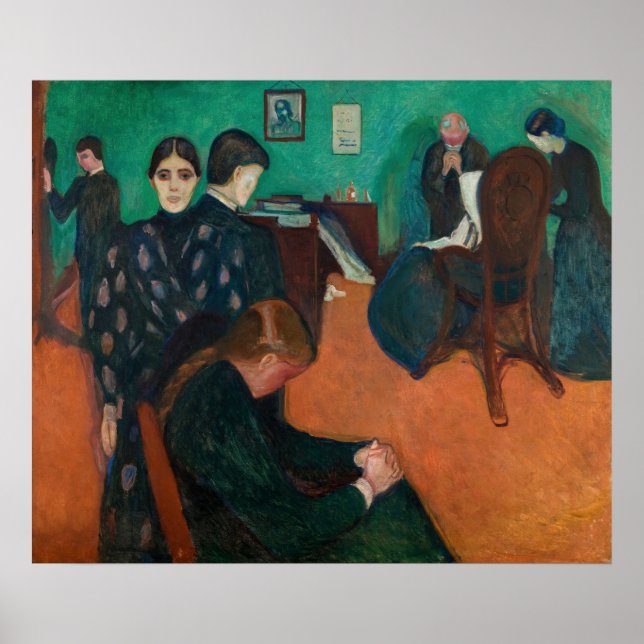 Poster Edvard Munch - Morte na Sala do Enfermo v1 (Frente)