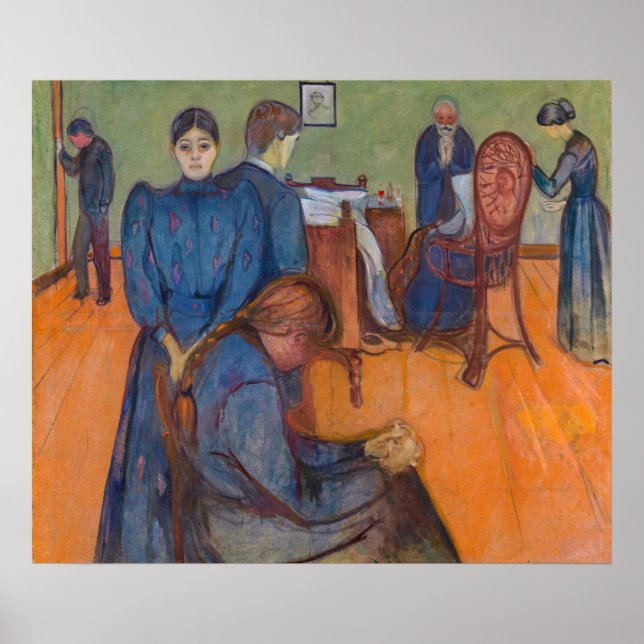 Poster Edvard Munch - Morte na Sala do Enfermo v2 (Frente)