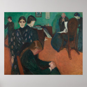 Poster Edvard Munch - morte no Sickroom