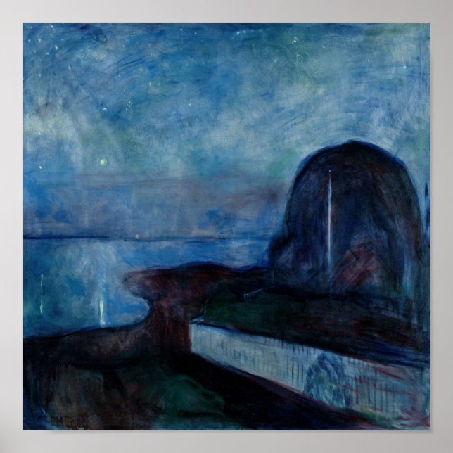 Poster Edvard Munch - Noite Estrelada 1893 (Frente)