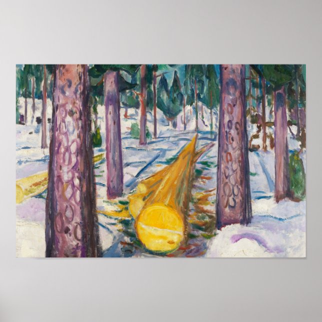 Pôster Edvard Munch - O Log Amarelo (Frente)