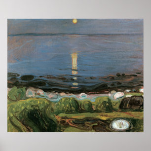 Poster Edvard Munch Painting, Summer Night by Beach