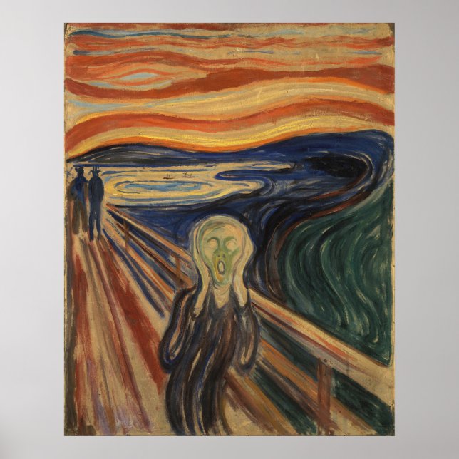 Poster Edvard Munch Pintando O Gritar (Skrik) 1910 (Frente)