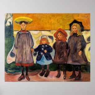 Poster Edvard Munch - Quatro Meninas em Asgardstrand