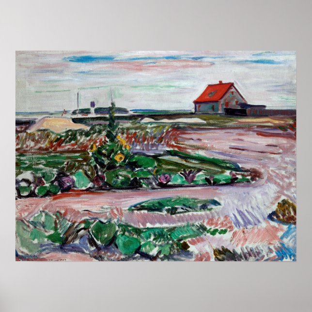 Poster Edvard Munch - Seashore. Paisagem perto de Lubeck (Frente)