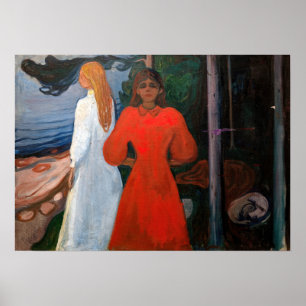 Poster Edvard Munch - Vermelho e Branco