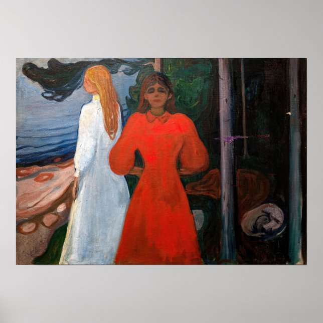 Poster Edvard Munch - Vermelho e Branco (Frente)